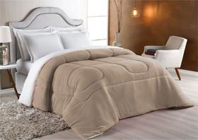 Coberdrom king Size Dupla Face - Sherpa com Manta Coral Fleece Avelã