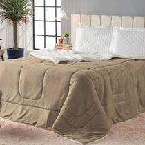 Coberdrom King Size Manta e Sherpa Dupla Face 2,60x2,40 Cobertor Peluciado Inverno Grosso Lã de Carneiro Edredom Cama Casal King