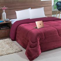 Coberdrom malha Felpuda Casa Dona Casal Vinho 200x220cm