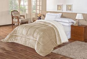 Coberdrom Pele De Carneiro Cama Queen Sherpa - Avelã