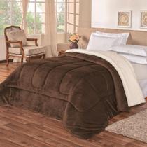 Coberdrom Pele De Carneiro Cama Queen Sherpa - Marrom
