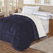 Coberdrom Pele De Carneiro Sherpa Everest Queen 01 Peça - Marinho Coberdrom Pele De Carneiro Sherpa Everest Queen 01 Peça - Marinho