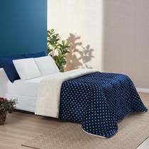 Coberdrom Petit Poá Infantil Casal Padrão 1 Peça - Marinho