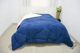 Coberdrom queem azul manta + sherpa muito macio