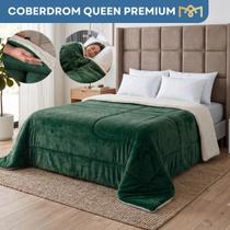 Coberdrom Queen Casal Sherpa 2,20m x 2,40m Edredom Dupla Face Fofão Pele De Carneiro Cobertas Grosso Frio Intenso