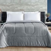 Coberdrom Queen Dupla Face Malha e Manta 01 Peça Cinza Coberdrom Queen Dupla Face Malha e Manta 01 Peça Cinza