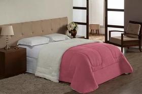 Coberdrom Queen Dupla Face Sherpa e Manta Soft Rose