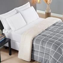 Coberdrom Queen Sherpa e Manta Austin 01 Peça Cinza Coberdrom Queen Sherpa e Manta Austin 01 Peça Cinza