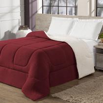 Coberdrom Queen Sherpa Lã de Carneiro 2,40x2,20m Dupla Face Manta Soft Cobertor Inverno Grosso Quente Toque Macio Peludinho Serve Cama Casal e Queen