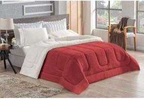 Coberdrom Queen Size Pele Carneiro Dupla Face Aspen Terra Cota