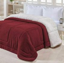 Coberdrom Queen Size Pele Carneiro Dupla Face Aspen Vinho
