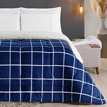 Coberdrom Queen Size Xadrez Dupla Face Fofinha E Grossa