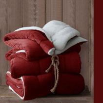 Coberdrom Sherpa Casal Paco Milano Dupla Face 2,20mx2,40m Vermelho - Sultan - Faces Coberdrom Sherpa Casal Paco Milano Dupla Face 2,20mx2,40m Vermelho - Sultan - Faces