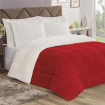 Coberdrom Sherpa Cobertor Casal Queen-2,40mx2,20m-Grosso Vermelho