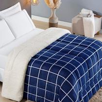 Coberdrom Sherpa E Flannel Austin Queen Manta 100g 01 Peça - Marinho Coberdrom Sherpa E Flannel Austin Queen Manta 100g 01 Peça - Marinho