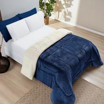 Coberdrom Sherpa e Flannel Everest Queen Manta Alta 150g 01 Peça - Marinho Coberdrom Sherpa e Flannel Everest Queen Manta Alta 150g 01 Peça - Marinho