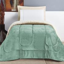 Coberdrom Sherpa E Flannel Everest Solteiro Manta Alta 150g 01 Peça - Alecrim - Qualidade Garantida