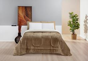 Coberdrom Sherpa e Flannel Everest Solteiro Manta Alta 150g 01 Peça - Caqui Coberdrom Sherpa e Flannel Everest Solteiro Manta Alta 150g 01 Peça - Caqui