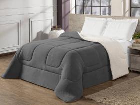 Coberdrom Sherpa e Plush Antártida Dupla Face Solteiro Extra Macio Chumbo