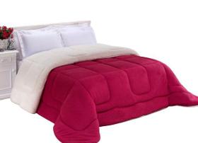 Coberdrom Sherpa e Plush Antártida Dupla Face Solteiro Extra Macio Pink