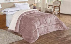 Coberdrom Sherpa Edredom Dupla Face Cobertor Manta Felpuda Liso Cama Casal Queen Rose Coberdrom Sherpa Edredom Dupla Face Cobertor Manta Felpuda Liso Cama Casal Queen Rose