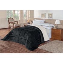 Coberdrom Sherpa Liso Casal 220x240cm 490g Preto Paco Milano Sultan