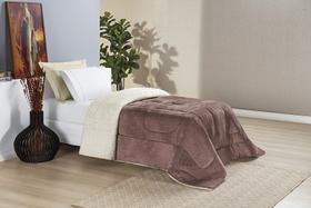Coberdrom Sherpa Manta Soft Everest Solteiro Varias Cores Verde, Cinz, Caqui, Azul, Vinho, Rose