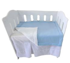 Coberdrom sherpa para bebê berço 90x80 cm - menino / menino - grosso - azul bebê