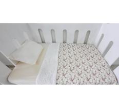 Coberdrom sherpa para bebê berço 90x80 cm - menino / menino - grosso - floral palha