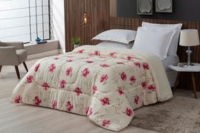 Coberdrom Sherpa/Percal 180 Fios Estampado Solteiro Gran Moratta 01 Peça - Floral Rose