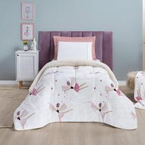 Coberdrom Solteiro Carrosel Kids Manta Flannel Sherpa Infantil Premium Toque Macio - Bailarina - 100% Poliéster Coberdrom Solteiro Carrosel Kids Manta Flannel Sherpa Infantil Premium Toque Macio - Bailarina - 100% Poliéster
