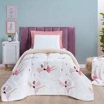 Coberdrom Solteiro Cobertor Estampado Infantil Sherpa Inverno