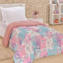 Coberdrom Solteiro Dupla Face Malha Manta Unicórnio Rosa Coberdrom Solteiro Dupla Face Malha Manta Unicórnio Rosa