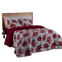 Coberdrom Solteiro em Malha de Algodão fio penteado Vermelho - 100 Algodão