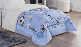 Coberdrom Solteiro Menino Fenômeno Dupla Face Percal Sherpa