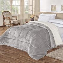 Coberdrom Solteiro Noruega Sherpa Manta Flannel 1pç - 100% Poliéster - Cinza Coberdrom Solteiro Noruega Sherpa Manta Flannel 1pç - 100% Poliéster - Cinza