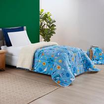 Coberdrom Solteiro Sherpa E Manta Bouti Kids 01 Astronauta Coberdrom Solteiro Sherpa E Manta Bouti Kids 01 Astronauta