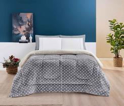 Coberdrom Solteiro Sherpa Edredom Pele De Carneiro Lã Petit Poa