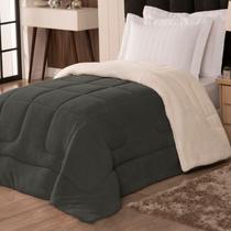Coberdrom Solteiro veneza 1 Peça Manta Sherpa Fleece Cinza Coberdrom Solteiro veneza 1 Peça Manta Sherpa Fleece Cinza