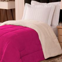 Coberdrom Solteiro veneza 1 Peça Manta Sherpa Fleece Pink