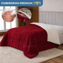 Coberdron casal queen sherpa vermelho e branco pele de carneiro 2,4x2,2 Coberdron casal queen sherpa vermelho e branco pele de carneiro 2,4x2,2
