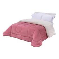 Coberdron Edredon Cobertor Manta Soft e Sherpa Pele de Carneiro Queen 1 Pç Rosa OFERTA SÓ HOJE