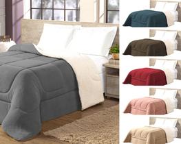 Coberdron sherpa cobertor casal king lã pele de carneiro coberdromm premium inverno macio fofinho