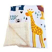 Coberta Cobertor Manta Edredom Com Sherpa Quarto De Bebe Menino Menina Safari Zoologico Bichinhos