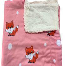 Coberta Cobertor Manta Grossa Quente Rescem Nascido Saida Maternidade Quarto Bebe Menina Raposa Rosa