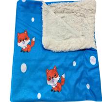 Coberta Cobertor Manta Mantinha Edredom Rescem Nascido Saida Maternidade Quarto Bebe Raposinha Azul Claro Coberta Cobertor Manta Mantinha Edredom Rescem Nascido Saida Maternidade Quarto Bebe Raposinha Azul Claro