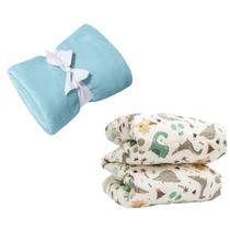 Coberta Manta Comfy Antialergico Azul e Edredom Dinossauro Coberta Manta Comfy Antialergico Azul e Edredom Dinossauro