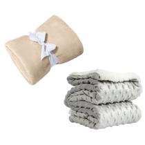 Coberta Manta Comfy Antialergico Marfim e Pipoquinha Cinza Coberta Manta Comfy Antialergico Marfim e Pipoquinha Cinza