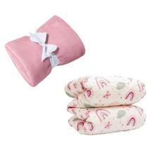 Coberta Manta Comfy Antialergico Rosa e Edredom Arco iris Coberta Manta Comfy Antialergico Rosa e Edredom Arco iris