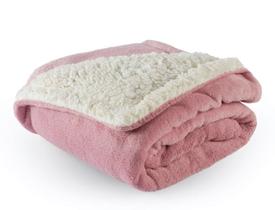 Coberta manta sherpa pele de carneiro queen dupla face 2,00 x 2,40 m